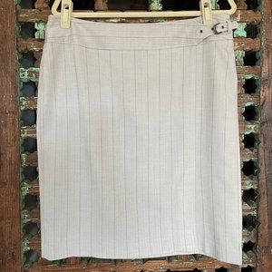 Pale blue pinstripe business skirt / suit skirt